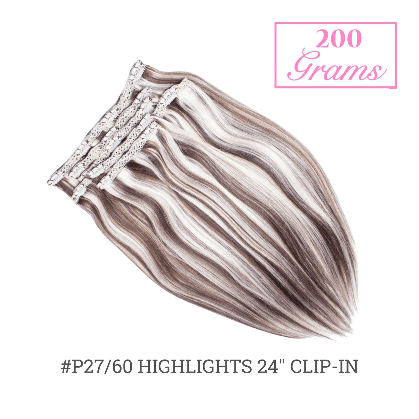 #P4/60 Highlights 24" Clip-in (200 Grams)