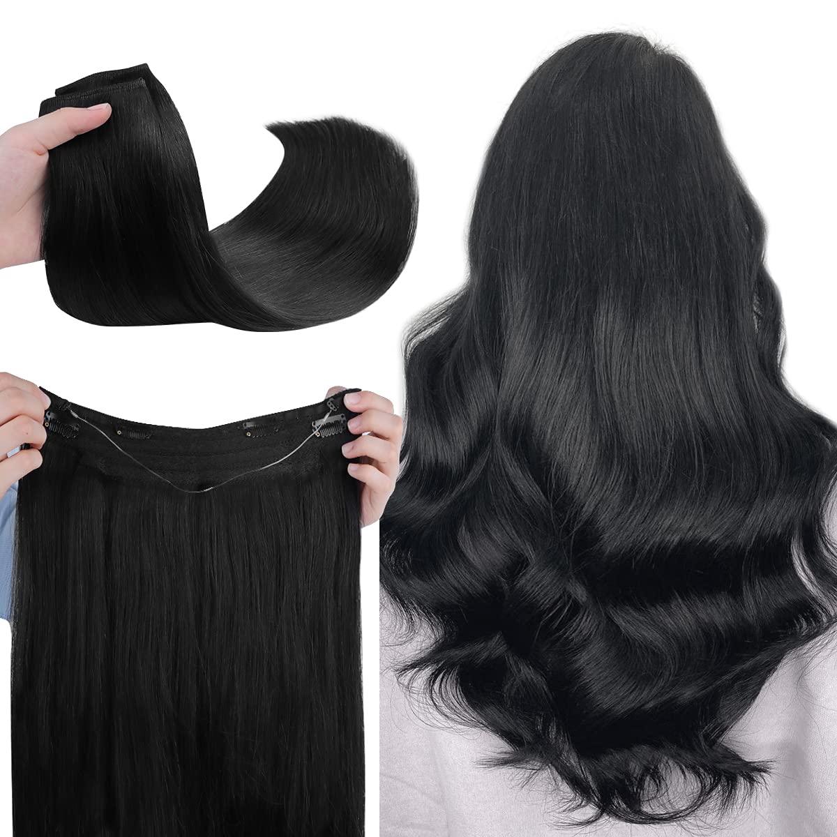 #1 Black Halo Hair Extensions 20 inch (110Grams) - Sandy Bella