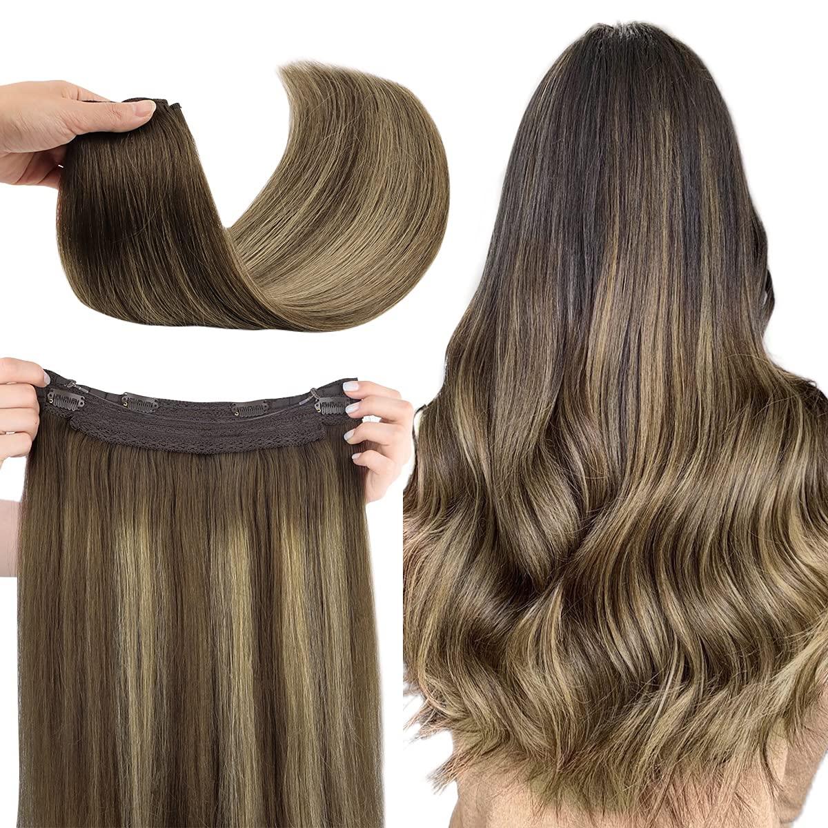 #4/27 Highlight Halo Hair Extensions 20 inch (110Grams) - Sandy Bella