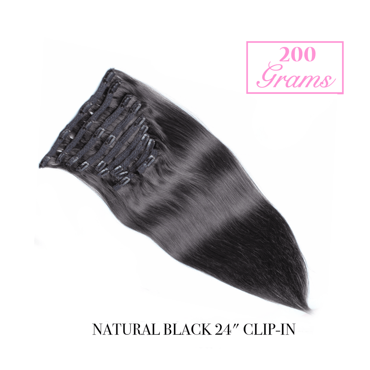 Natural Black 24" Clip-in (200 Grams) - Sandy Bella