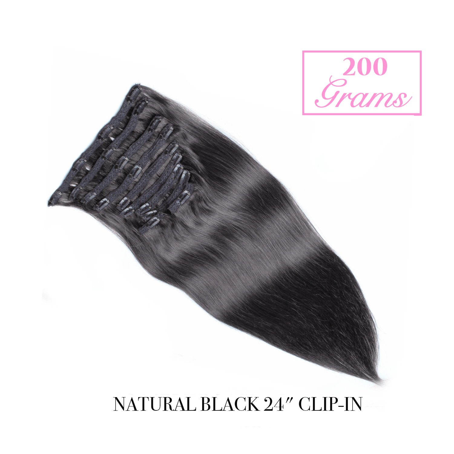 Natural Black 24" Clip-in (200 Grams) - Sandy Bella
