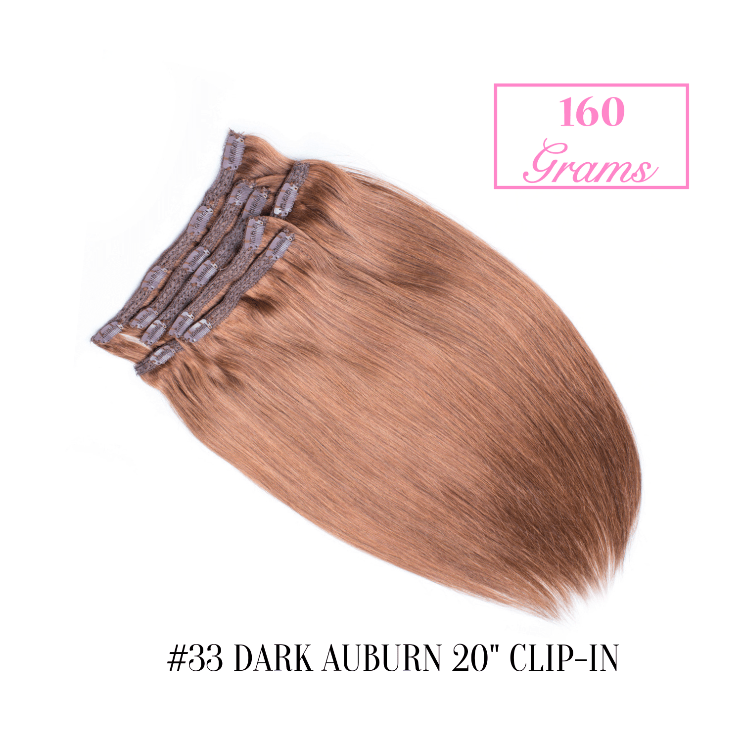 #33 Dark Auburn 20" Clip-in (160 Grams) | Sandy Bella