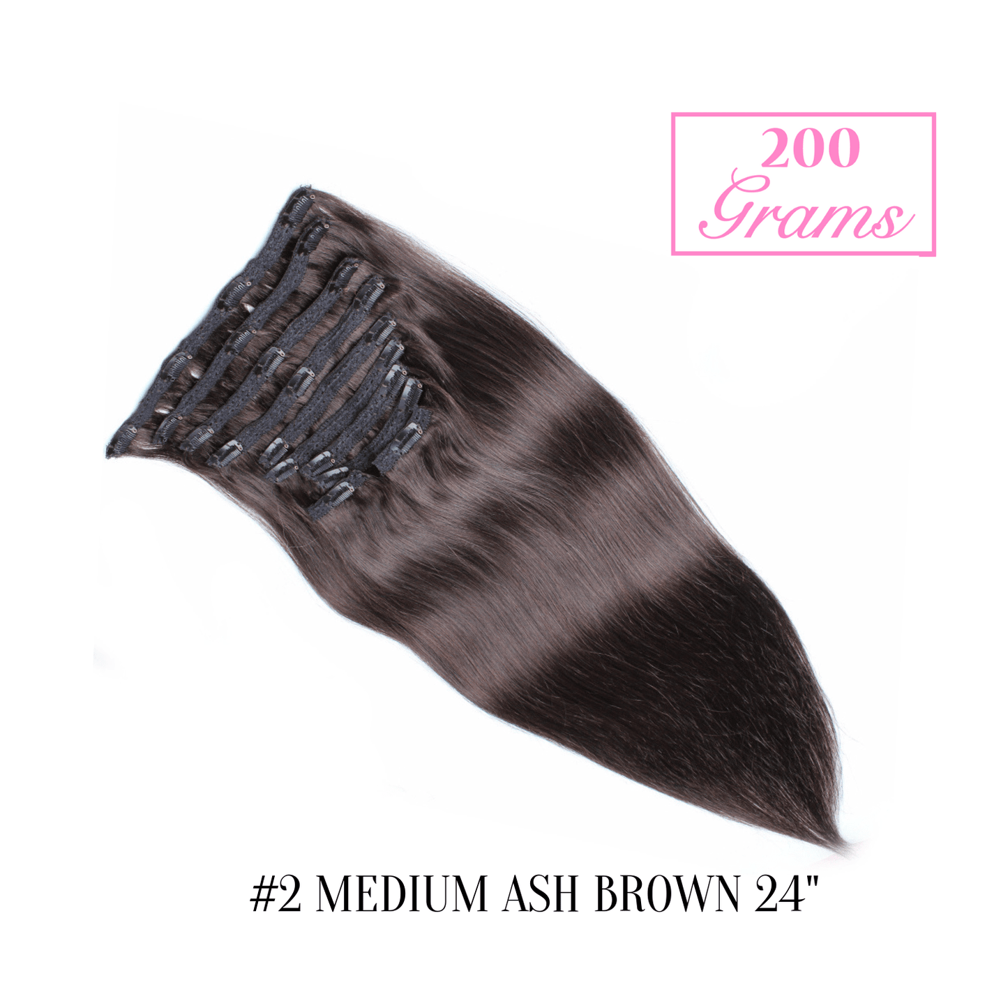#2 Medium Ash Brown 24" Clip-in (200 Grams) | Sandy Bella