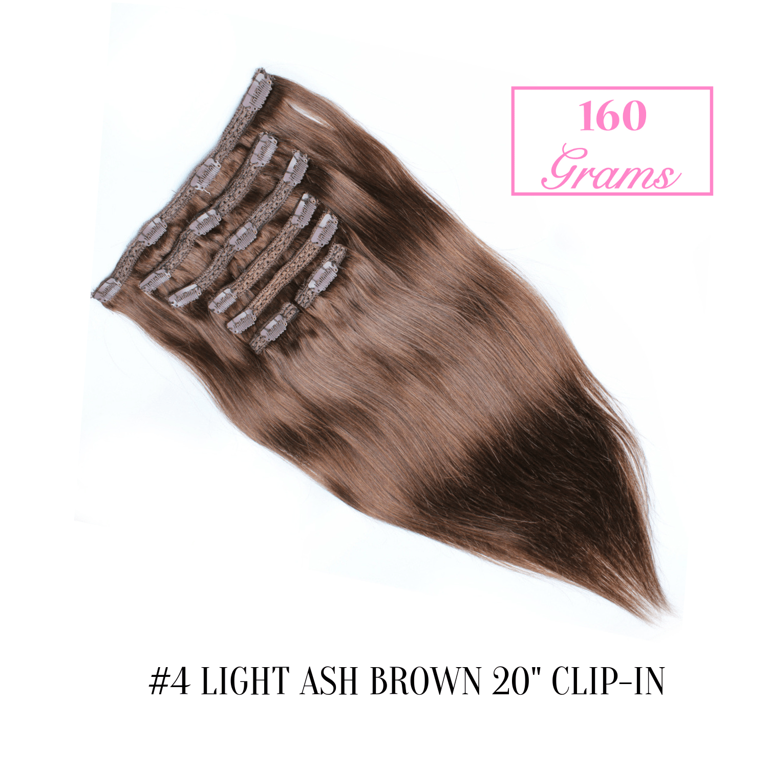 #4 Light Ash Brown 20" Clip-in (160 Grams) | Sandy Bella