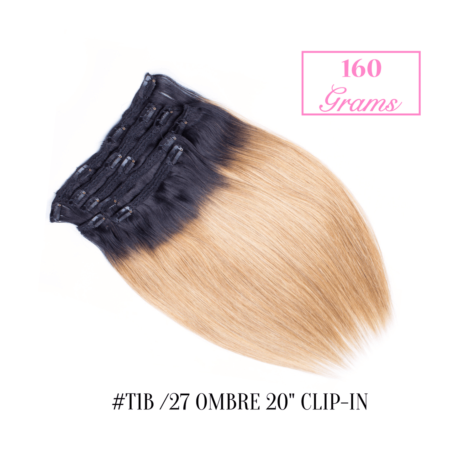 #T1b /27 Ombre 20" Clip-in (160 Grams) | Sandy Bella