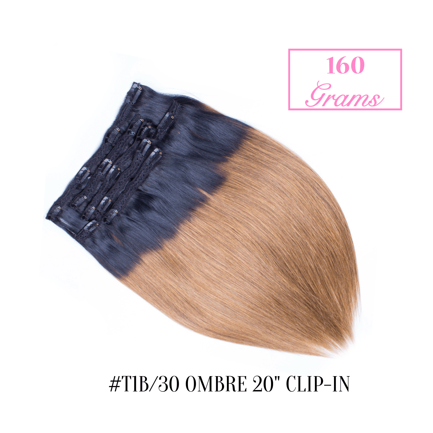 #T1b/30 Ombre 20" Clip-in (160 Grams) | Sandy Bella