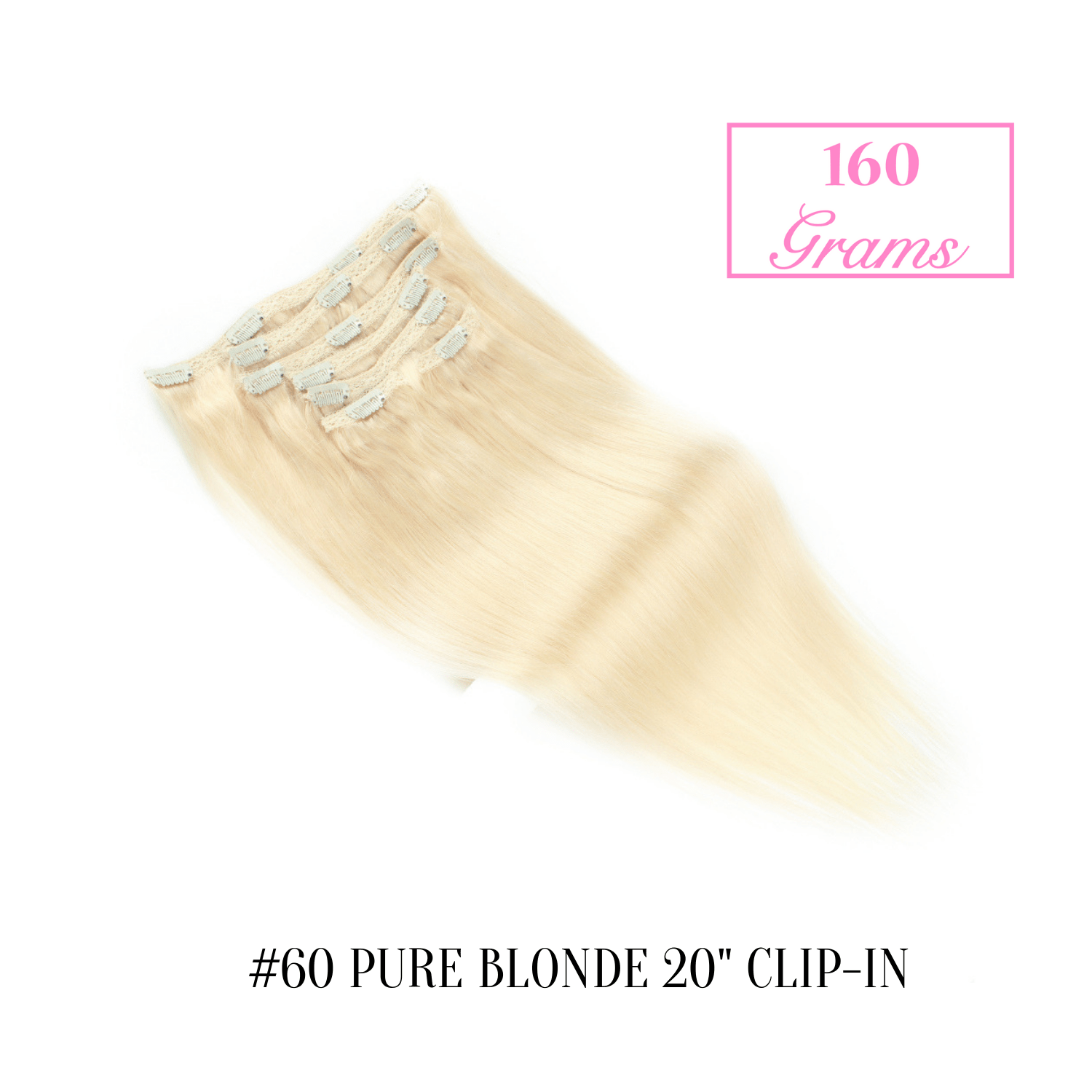 #60 Pure Blonde 20" Clip-in (160 Grams) | Sandy Bella
