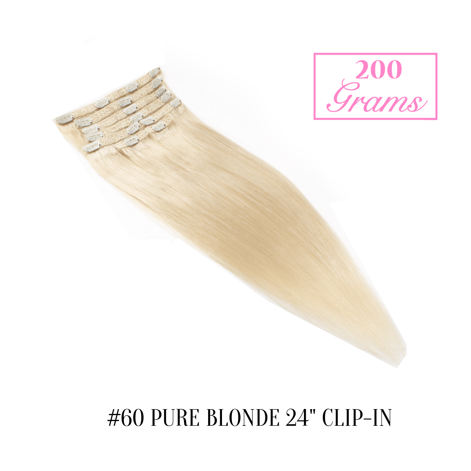 #60 Pure Blonde 24" Clip-in (200 Grams) | Sandy Bella