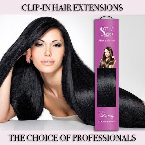 #1 Natural Black 24" Clip-in (200 Grams) - Sandy Bella
