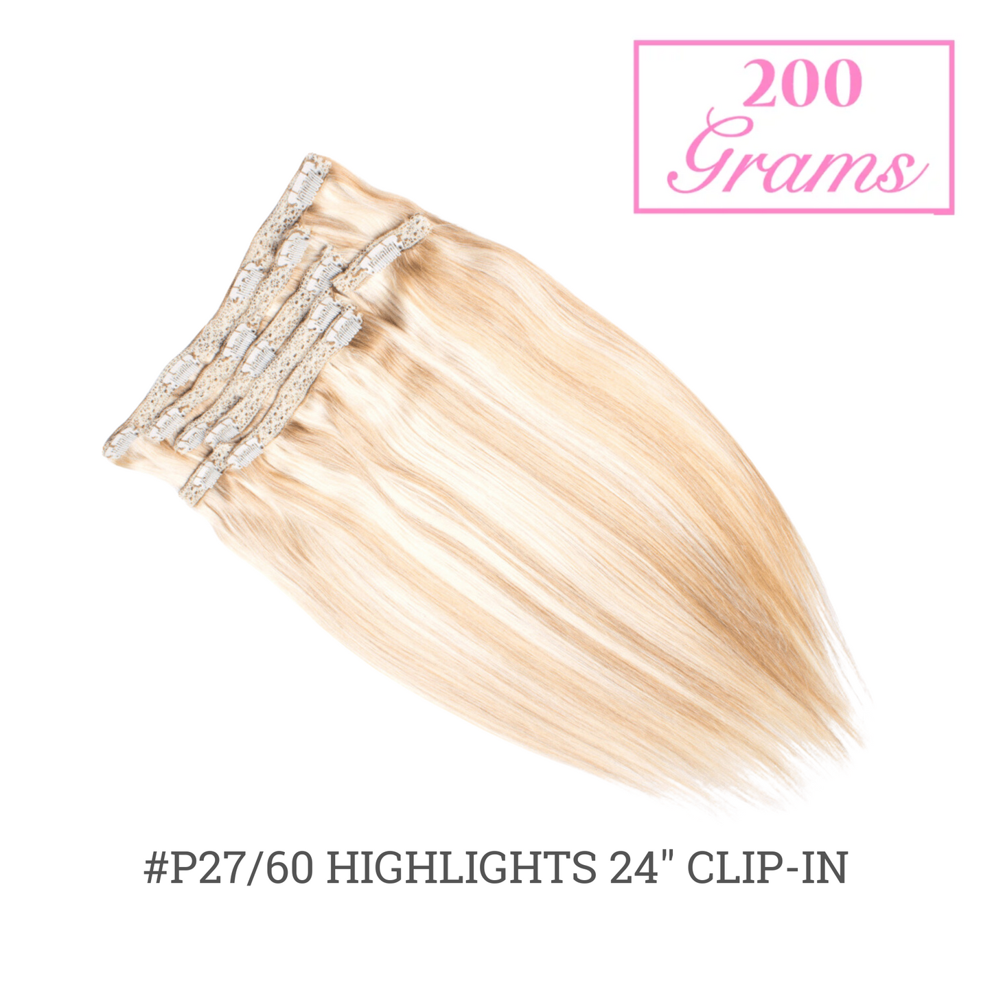 #P27/60 Highlights 24" Clip-in (200 Grams)