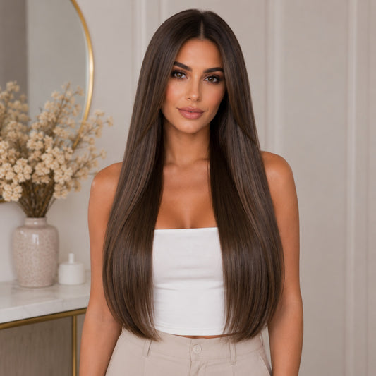 #4 Light Ash Brown Designer Collection Clip-In Hair Extensions | Sandy Bella
