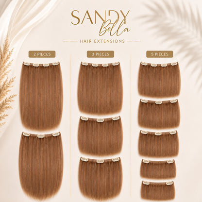 #30 Reddish Blonde clip-in hair extensions — 2, 3 and 5 piece set options — Sandy Bella Designer Collection