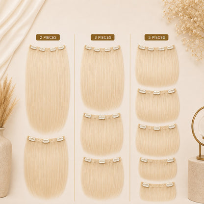 #60 Pure Blonde clip-in hair extensions — 2, 3 and 5 piece set options — Sandy Bella Designer Collection