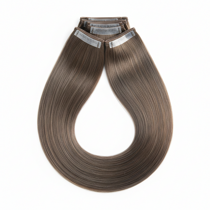 Sandy Bella #2 Medium Ash Brown tape-in hair extensions bundle, 24 inch, 70 grams, 20 pieces