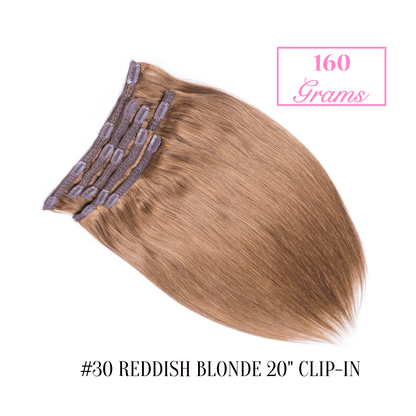#30 Reddish Blonde 20" Clip-in (160 Grams) | Sandy Bella